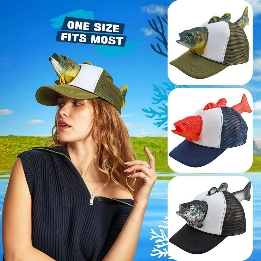 Funny 3D Fish Animal Trucker H - Trucker Cap Mesh incelemesi ve fiyatı