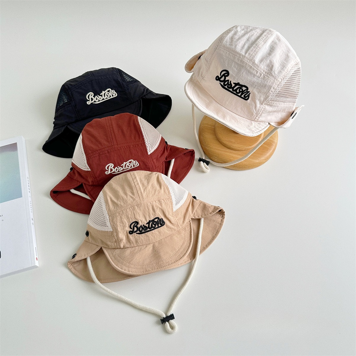 Letter Embroidered Baby Sun Ha - Bucket Hat Cotton incelemesi ve fiyatı