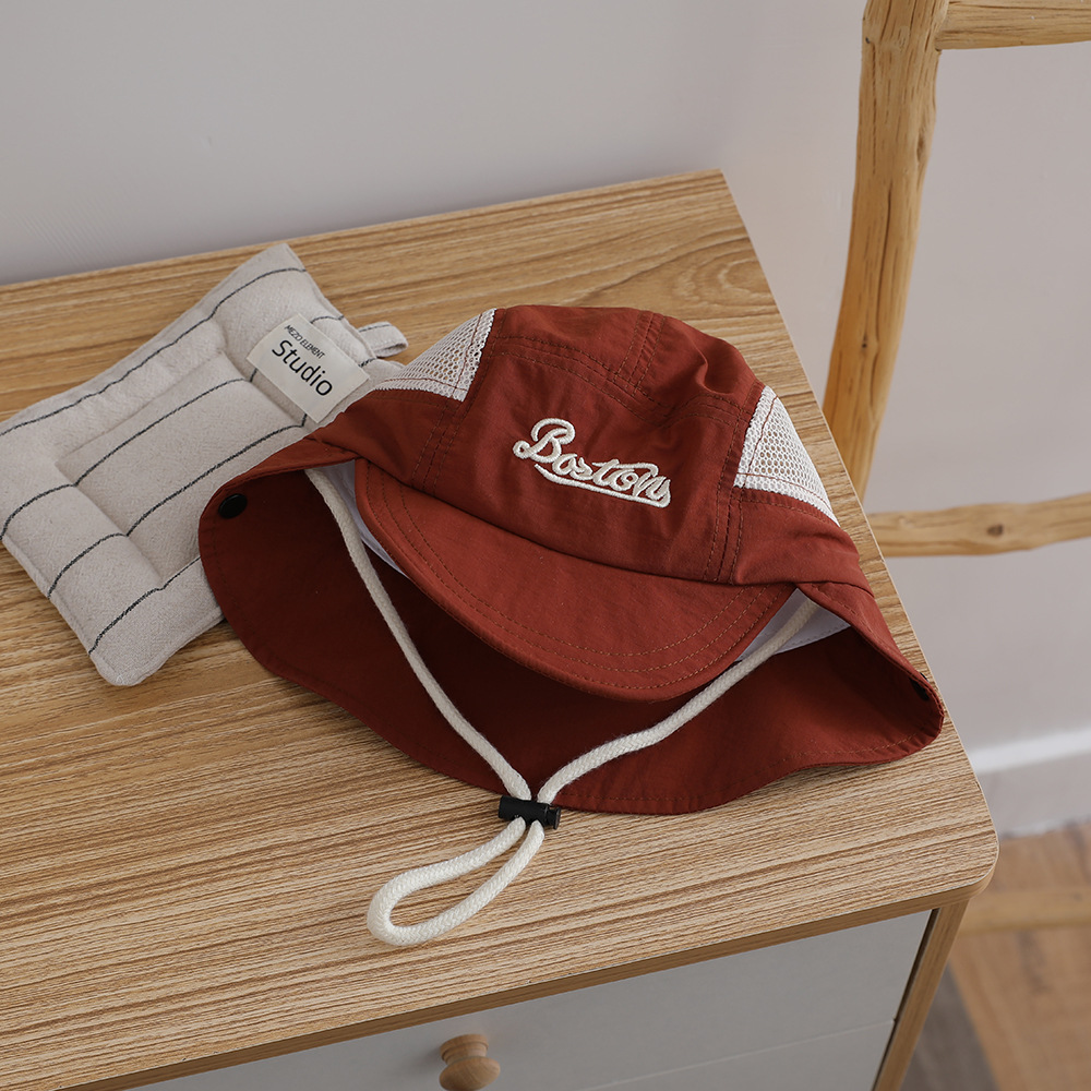 Letter Embroidered Baby Sun Ha - Bucket Hat Cotton incelemesi ve fiyatı