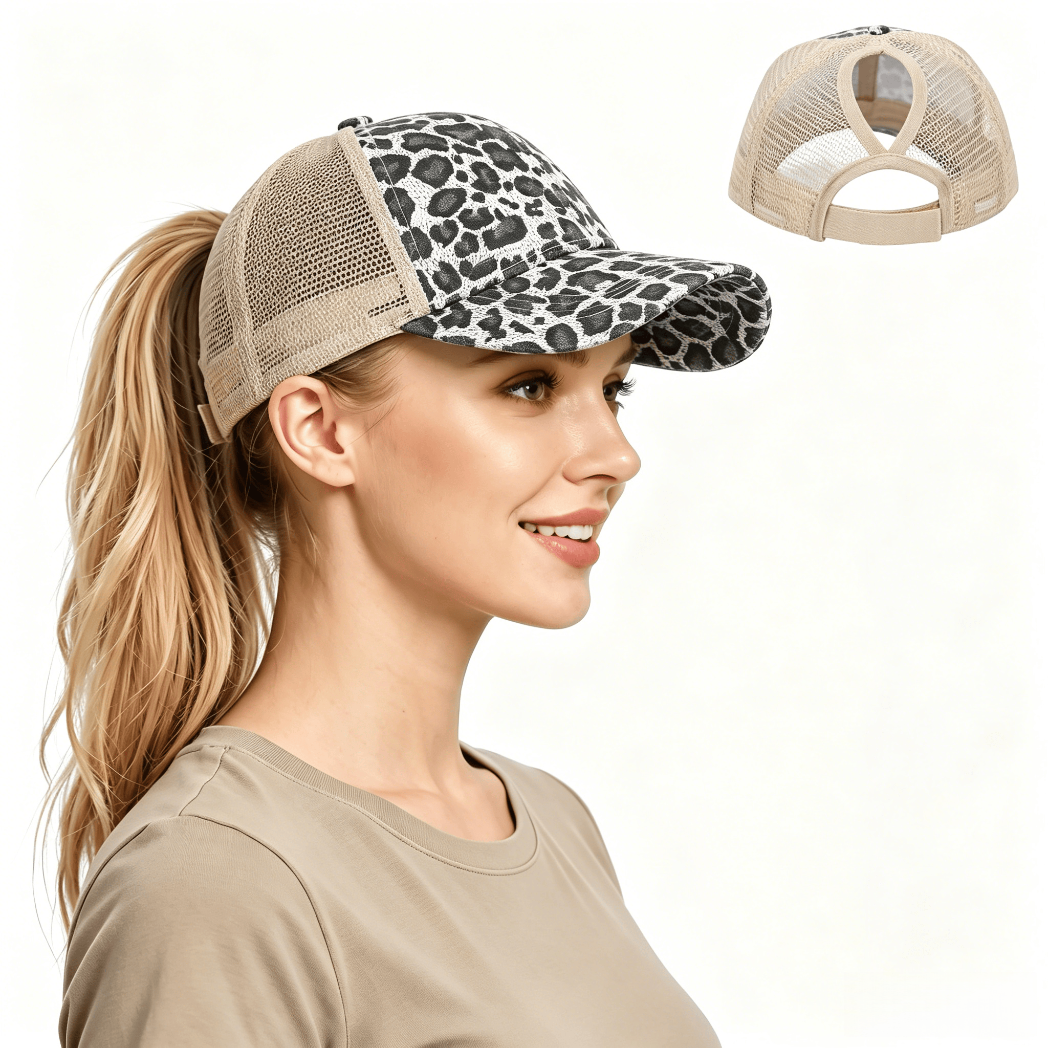 Leopard Adjustable Ponytail Ba - Golf Cap Dad incelemesi ve fiyatı