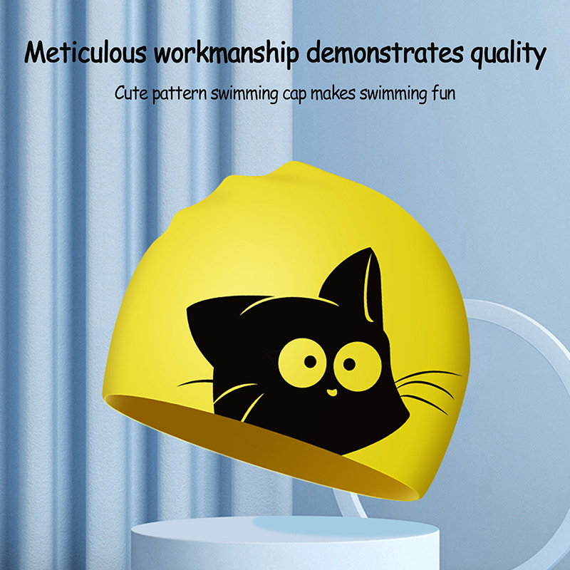 Cute Cat Swimming Cap For Long - Swim Hat Silicone incelemesi ve fiyatı