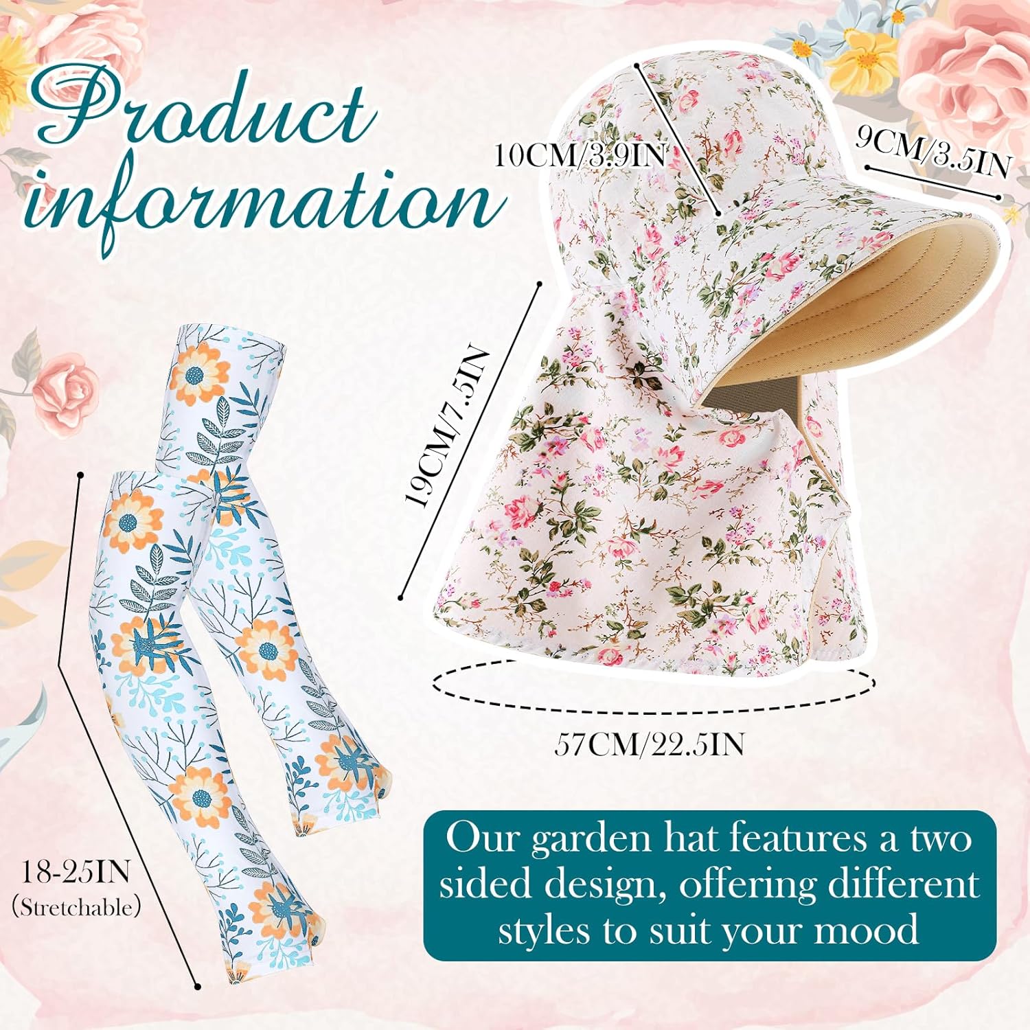 2 Pcs Floral Garden Hat for Wo - Visor Sun Hat incelemesi ve fiyatı