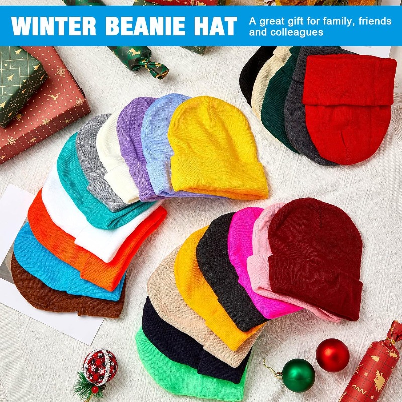 1pc Winter Warm Thick Beanie H - Beanie Cuffed Knit incelemesi ve fiyatı