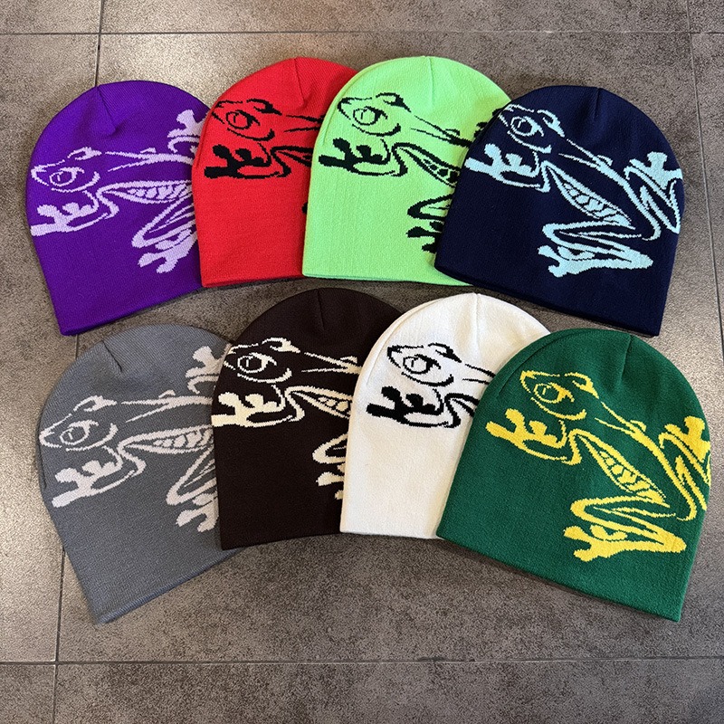 Tree Frog Print Beanie Men Wom - Beanie Cuffed Knit incelemesi ve fiyatı
