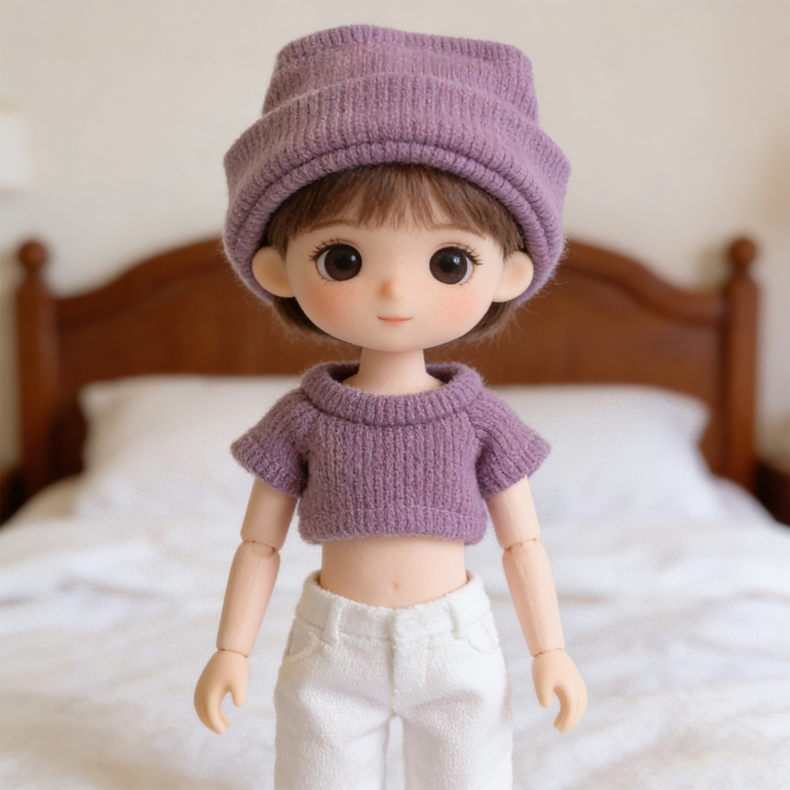 1Set Mini Clothes for 10Cm Kni - Beanie Cuffed Knit incelemesi ve fiyatı