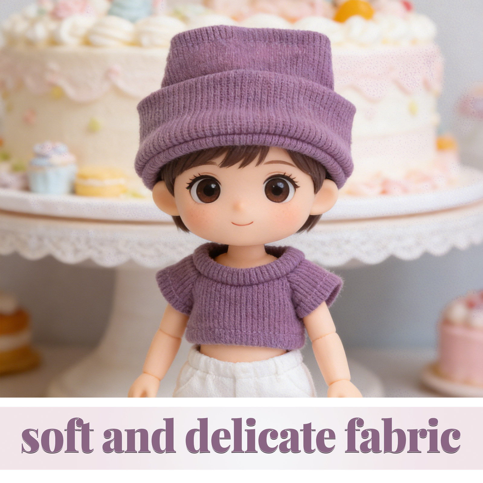1Set Mini Clothes for 10Cm Kni - Beanie Cuffed Knit incelemesi ve fiyatı