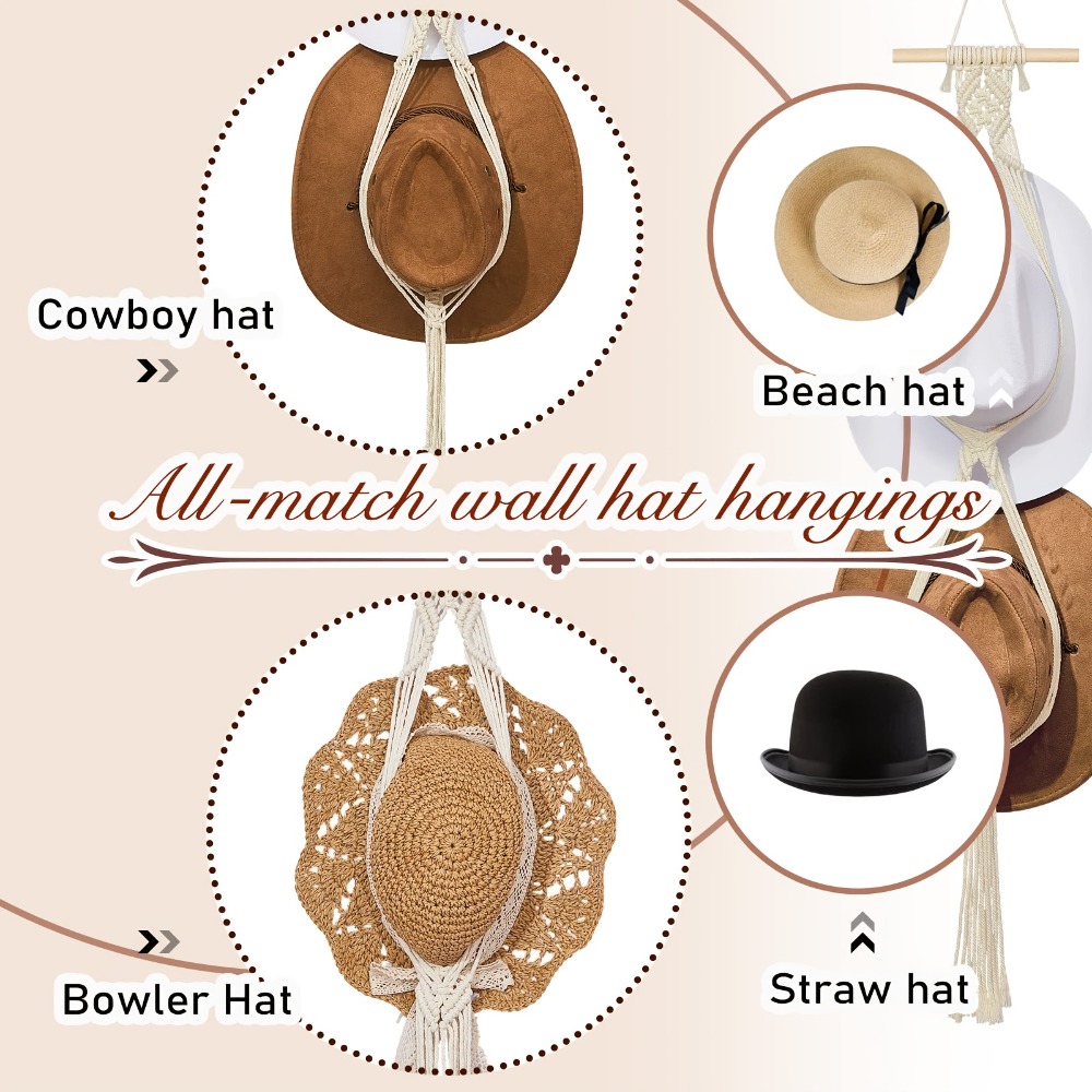 Bohemian Macrame Hat Hanger Ha - Sun Hat Wide Brim incelemesi ve fiyatı