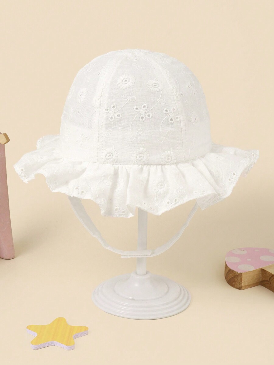 White Floral Embroidery Bucket - Bucket Hat Cotton incelemesi ve fiyatı