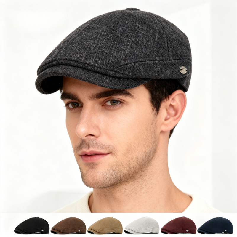 Men's Autumn Winter Wool Blend - Beret French Wool incelemesi ve fiyatı