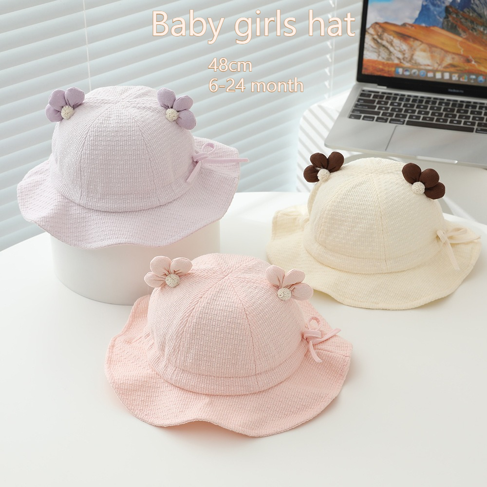 Baby Girls Sun Hat 48cm 6-24 M - Bucket Hat Cotton incelemesi ve fiyatı