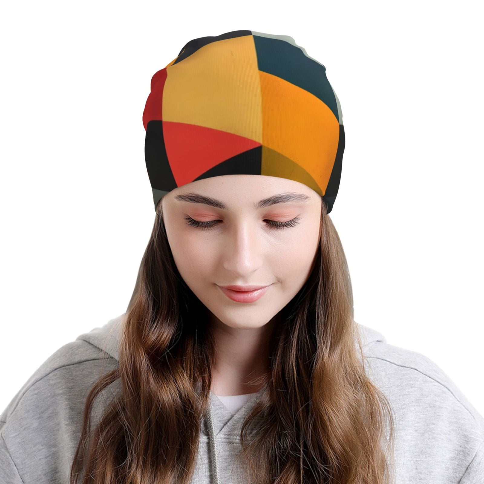 Geometric Cube Pattern Art Pri - Beanie Cuffed Knit incelemesi ve fiyatı