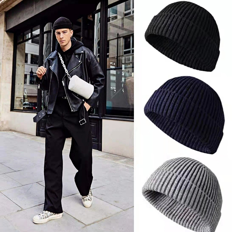 1Pcs Winter Warm Unisex Wool B - Beanie Cuffed Knit incelemesi ve fiyatı